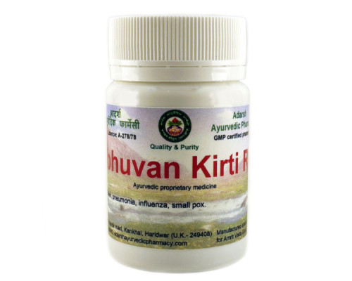 Tribhuvan Kirti Ras Adarsh Ayurvedic, 20 grams ~ 60 tablets