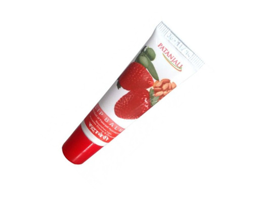 Бальзам для губ з ароматом Полуниці Патанджалі (Lip balm Strawberry Patanjali), 10 грам