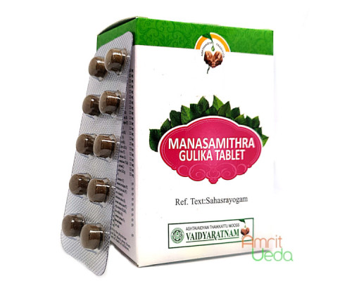 Манасамітра гуліка з золотом Вайд'яратнам (Manasamithra gulika Vaidyaratnam), 2х10 таблеток