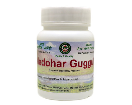 Medohar Guggul Adarsh Ayurvedic Pharmacy, 40 grams ~ 100 tablets
