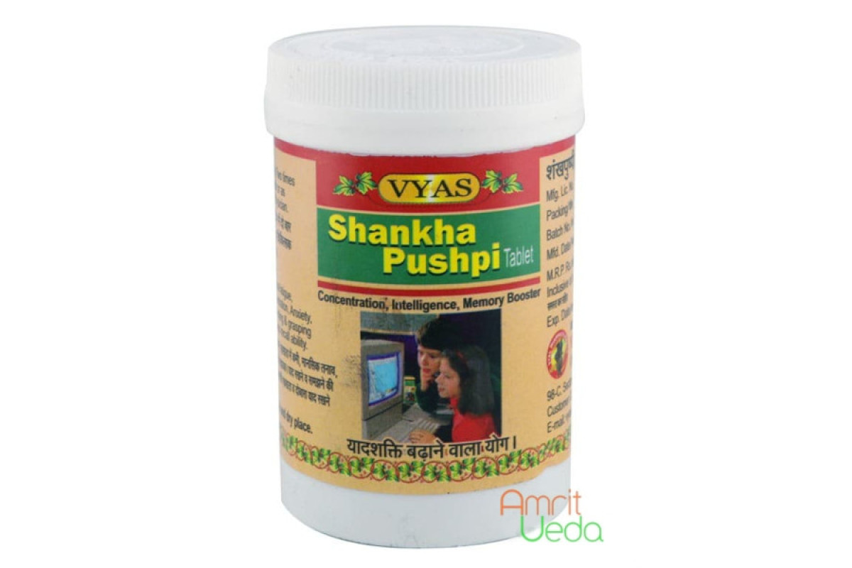 Шанкха Пушпи Вьяс Фармаси (Shankha Pushpi Vyas Pharmacy), 100 таблеток ...