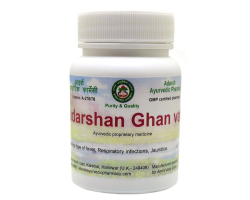 Sudarshan Ghan vati Adarsh Ayurvedic Pharmacy, 30 grams ~ 85 tablets