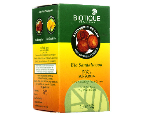 Крем сонцезахисний Біо Сандал Байтік (Биотик) (Bio Sandalwood cream Biotique), 50 грам