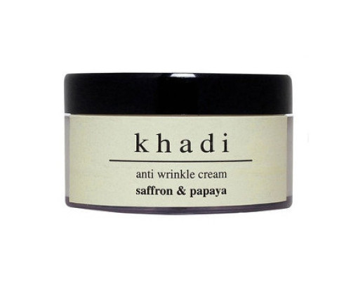 Anti wrinkle cream Saffron & Papaya Khadi, 50 grams