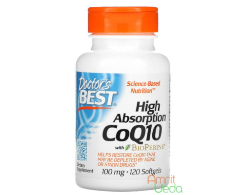 Коензим Q-10 з БіоПерином 100 мг (Coenzyme Q10 with BioPerine 100 mg Doctor's Best), 120 капсул