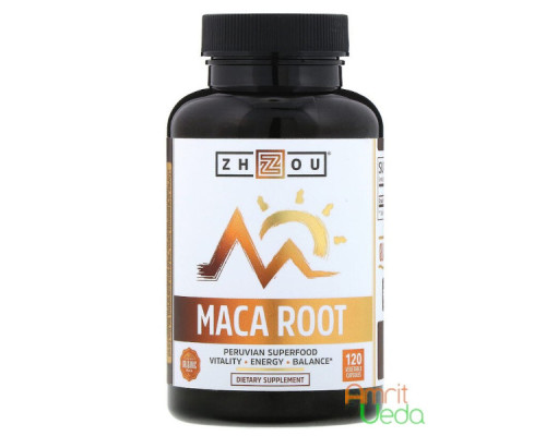 Peruvian Maca 1000 mg Zhou Nutrition, 120 capsules