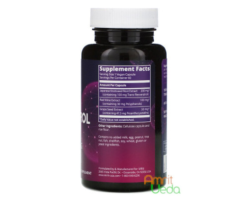 Resveratrol MRM Nutrition, 60 capsules