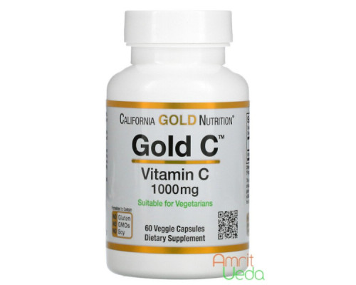 Vitamin C Gold Buffered 750 mg California Gold Nutrition, 60 capsules
